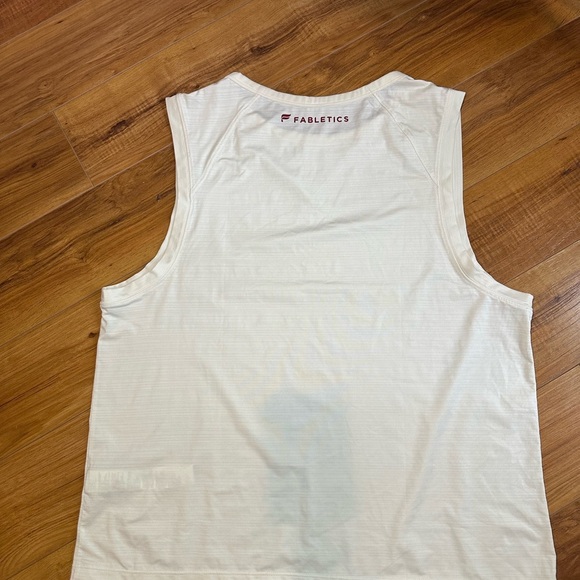 Fabletics Cream Muscle Tee Relaxed Sleeveless - Picture 7 of 8